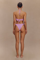 Skye Floral Crochet Tie Up Bikini Bottom - Lilac